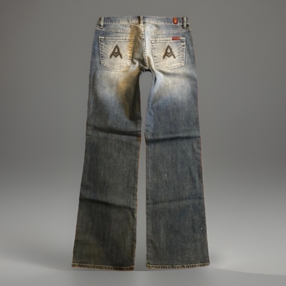 7 for all Mankind 30 A Pocket Denim WIDE LEG Boot CUT Blue Jeans